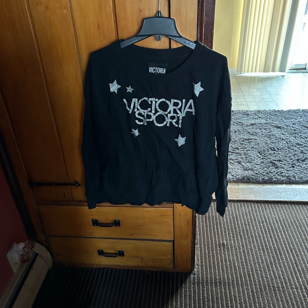 Victoria's Secret Black Sweatshirt with Silver Accents